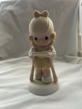 Precious Moments He Walks With Me 1987 Easter Seals Limited Girl Figurine